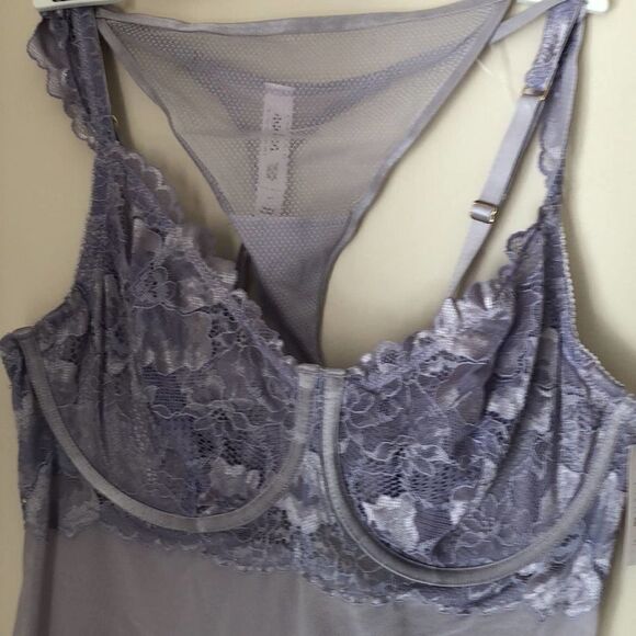 Auden Light purple Lingerie Babydoll Chemise Mesh and lace and panty set Large. - Picture 3 of 10